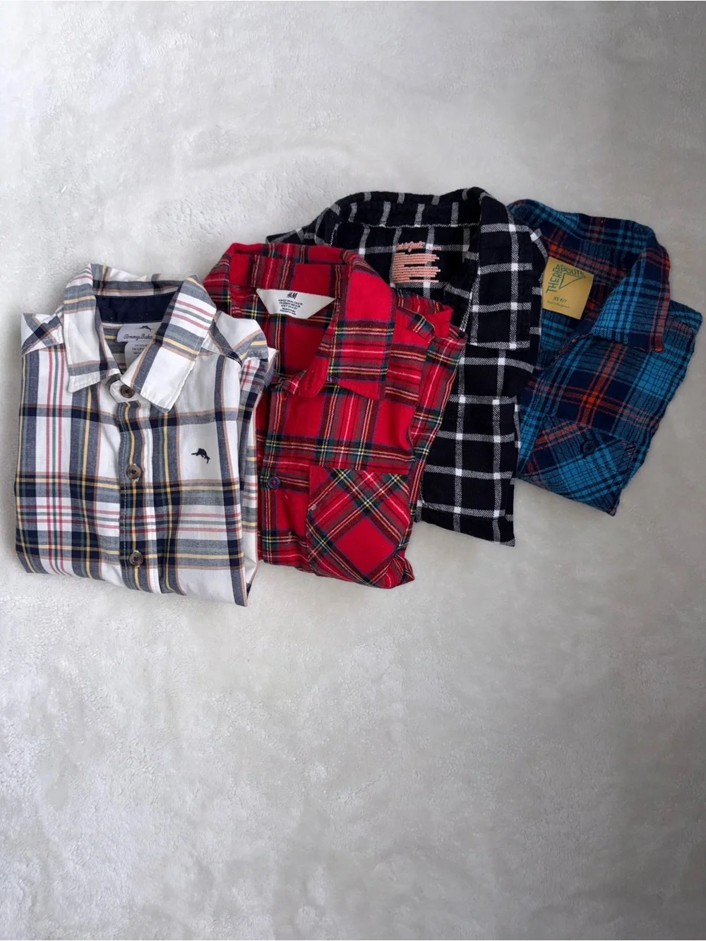 Boys Plaid Button-Up Shirt Bundle | Tommy Bahama, H&M & More | Sizes 5/6–6/7